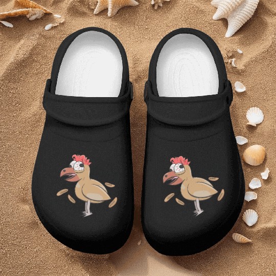 Crazy Shocked Farm Chicken Funny Cartoon White Nurse Clogs