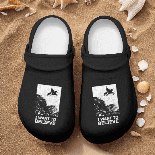 Unicorn "I Want To Believe" UAP Outfit Alien Ufo Nurse Clogs