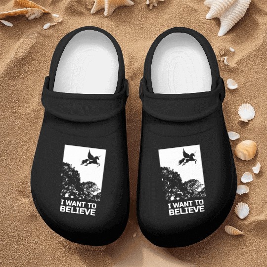 Unicorn I Want To Believe UAP Outfit Alien Ufo Nurse Clogs