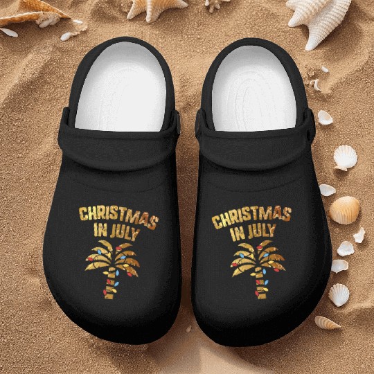 Christmas In July Beach Palm Xmas Tree Summer Nurse Clogs
