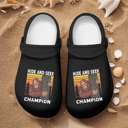 Bigfoot Hide And Seek Champion Funny Sasquatch Nurse Clogs