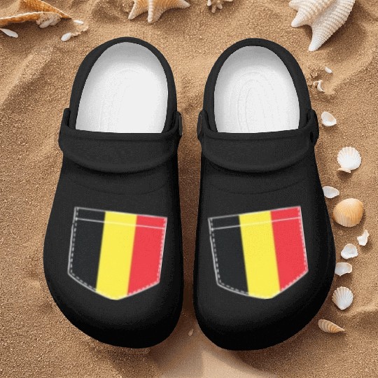 belgium flag in a shape of a pocket Nurse Clogs