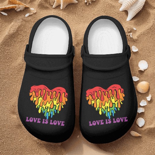 LBGT Flag Gay Pride Human Love is Love Nurse Clogs