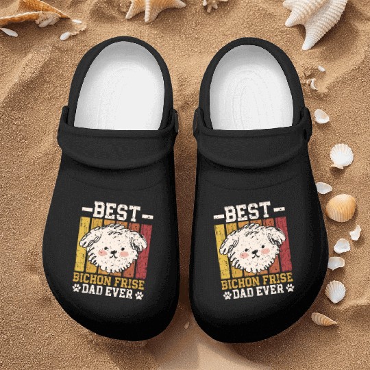 Best Bichon Frise Dad Ever Curly Hair Pup Puppy Nurse Clogs