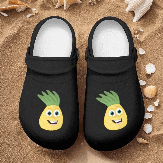 Pineapple Cartoon kawaii Anime funny face Nurse Clogs
