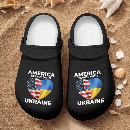 America stands with Ukraine Nurse Clogs