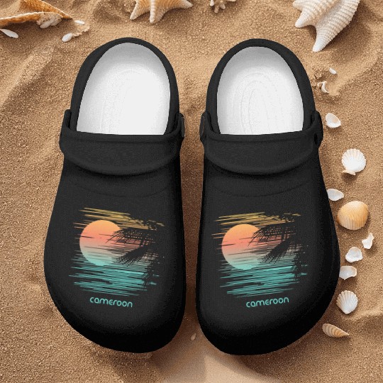 Discover Artistic Cameroon Africa Palm Tree Vacation Nurse Clogs
