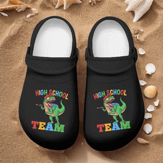 High School Team T-Rex Dinosaur Boys Nurse Clogs