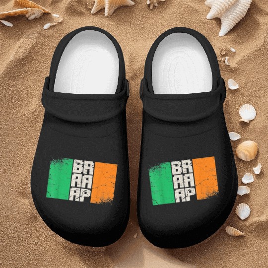 Dirt Biker Irish flag motocross Nurse Clogs
