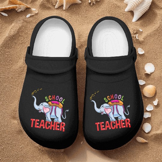 Back To School Elephant School Teacher Nurse Clogs