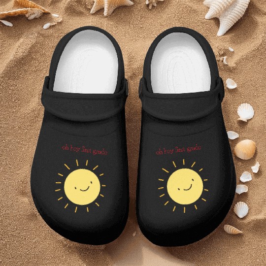 oh hey first grade Teacher Student cute sun Nurse Clogs