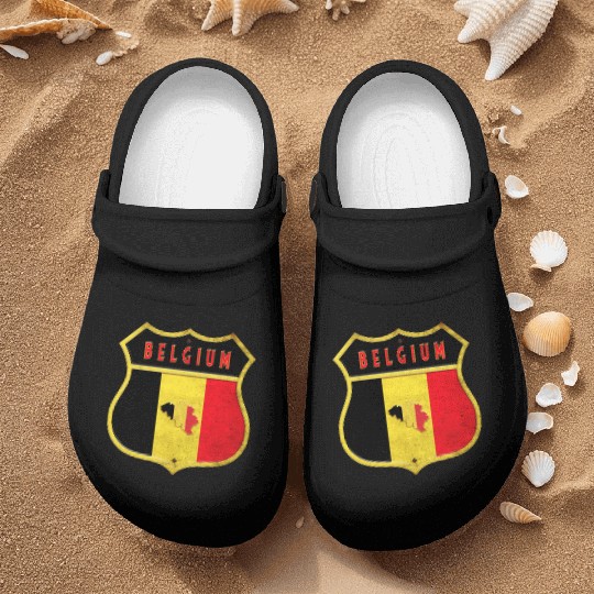 Belgium coat of arms flags design Nurse Clogs