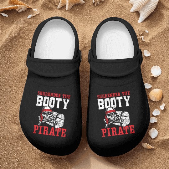 Surrender The Booty Pirate Caribbean Buccaneer Nurse Clogs