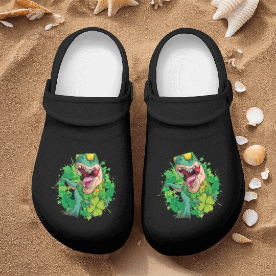 St Patrick s Day Dinosaur Trex Nurse Clogs