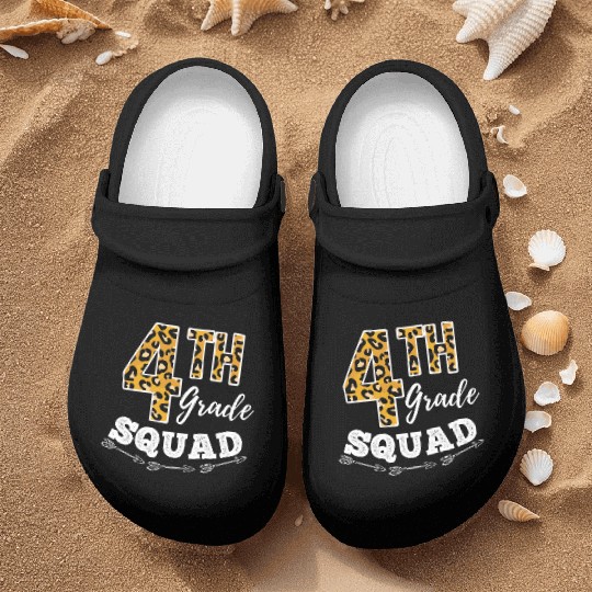 4th Grade Squad Leopard 4th Grade Teacher Nurse Clogs