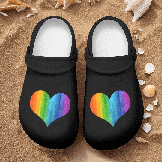 LGBT Gay Lesbian Pride Heart Flag Pride Month Nurse Clogs