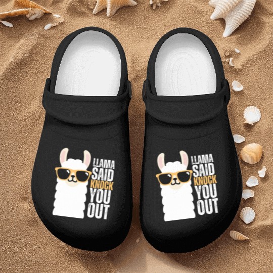 llama Said Knock You Out Nurse Clogs
