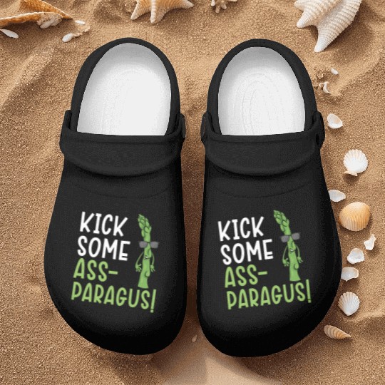 Kick Some Ass-paragus Asparagus Vegetable Vegan Nurse Clogs