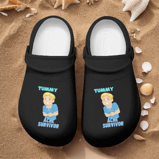 Tummy Ache Survivor Funny Back To School Nurse Clogs