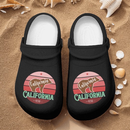 California Bear Flag Nurse Clogs