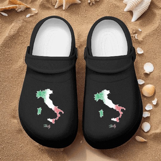 Stylized Italy Map Nurse Clogs