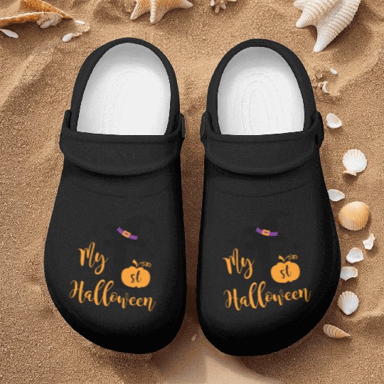 My 1st Halloween Witches Hat Newborn Birthday Nurse Clogs