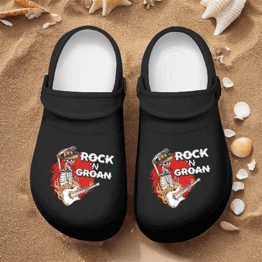 Halloween Cowboy Skeleton Rocker Hand Rock Nurse Clogs