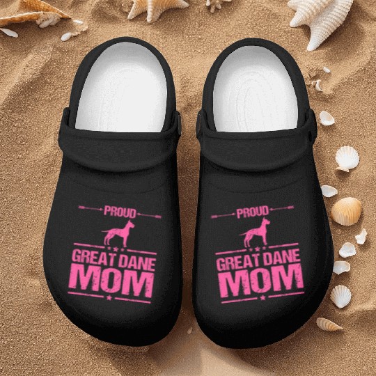 Proud Great Dane Mom Pink Nurse Clogs