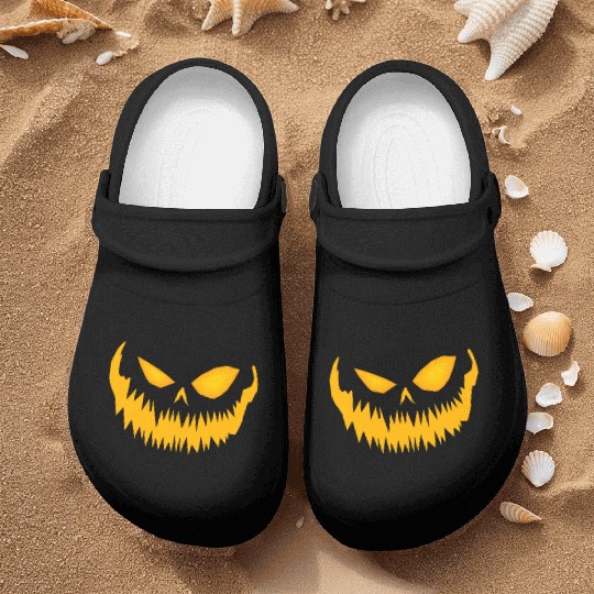 Jack O Lantern Spooky Pumpkin Face Halloween Nurse Clogs