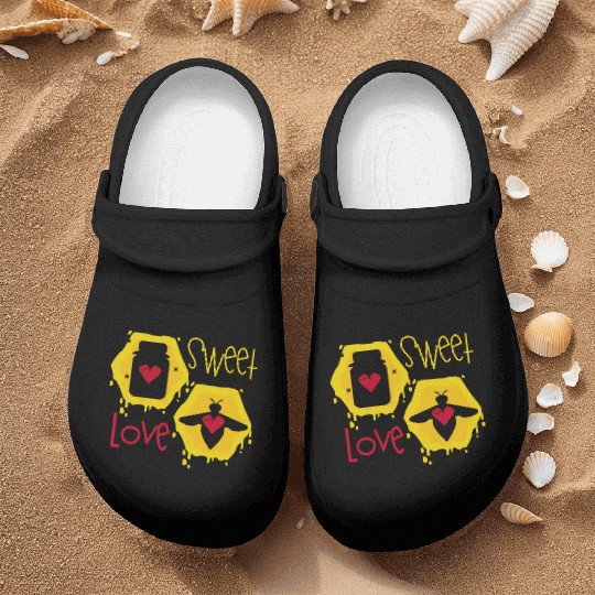 Sweet love yellow honey bee Nurse Clogs