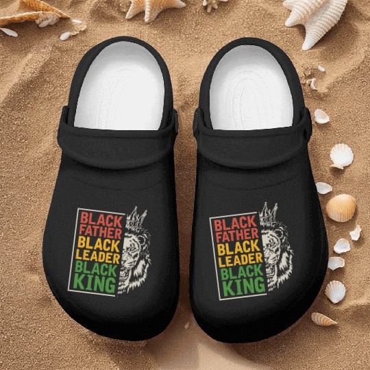 Black Dad Men Afro Lion African Daddy Nurse Clogs