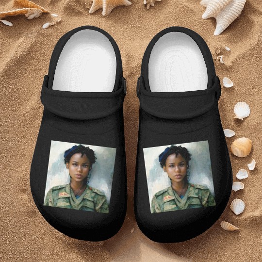 Beautiful US army combat medic painting Nurse Clogs
