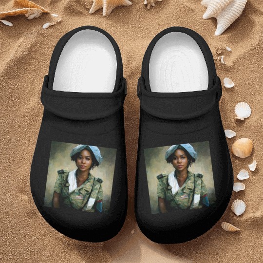 Beautiful US army combat medic painting Nurse Clogs