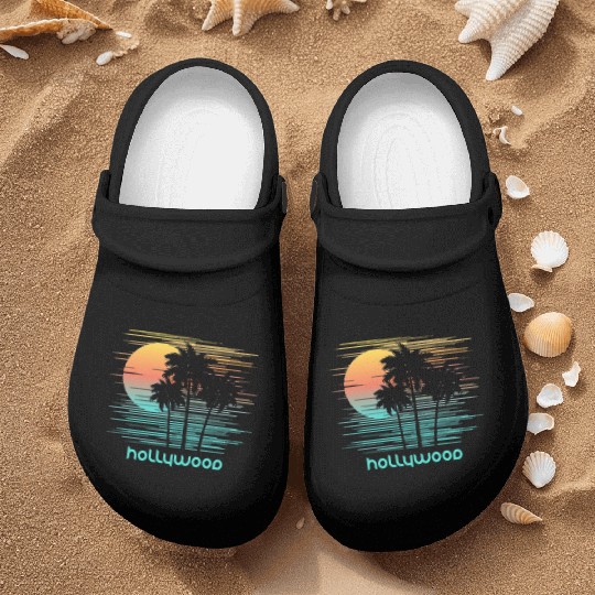 Hollywood California Stylish Souvenir Vacation Nurse Clogs