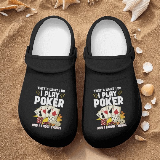 Poker Casino Poker Player Gambling Roulette Gift Nurse Clogs
