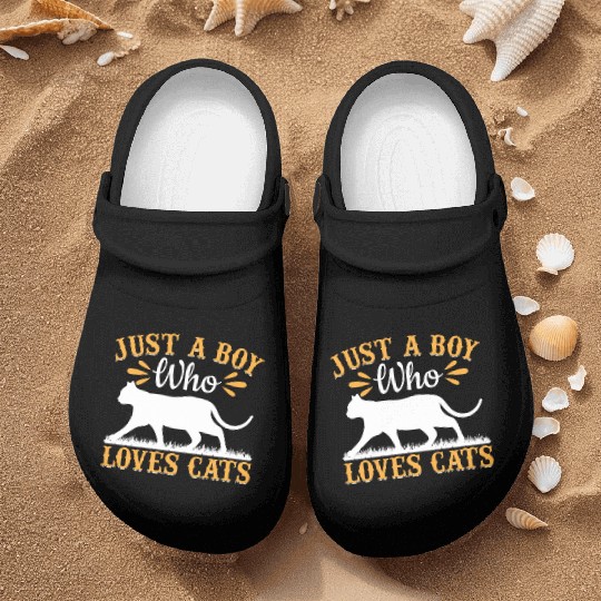 Cat Lover Cute Cat Owner I Just A Boy Who Loves Ca Nurse Clogs