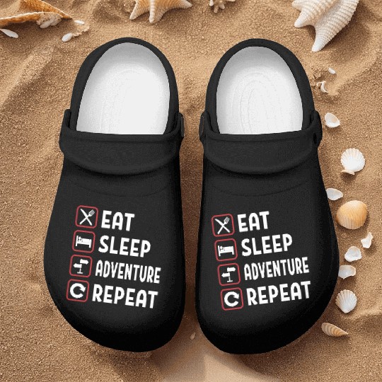 Eat Sleep Adventure Repeat Nurse Clogs
