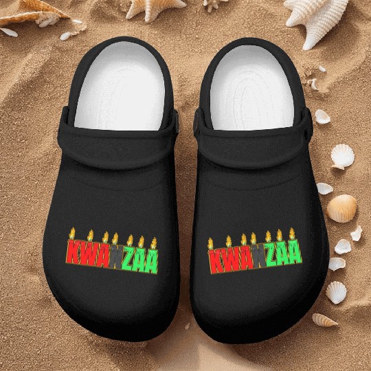 Afro American Candle Kinara Kwanzaa Nurse Clogs