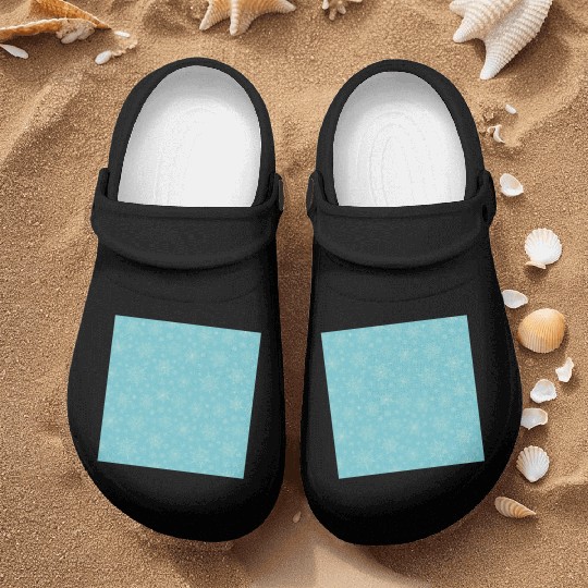 Teal Snowflakes Pattern Nurse Clogs