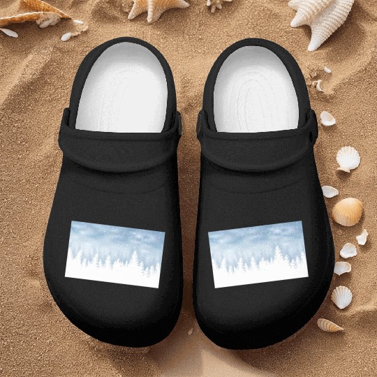 Christmas Winter Wonderland Snow Night Nurse Clogs