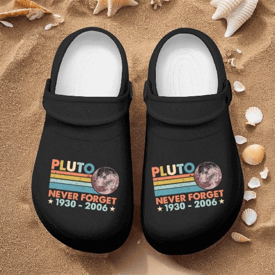 Pluto Never Forget Astronomy Space Science Nerd Nurse Clogs