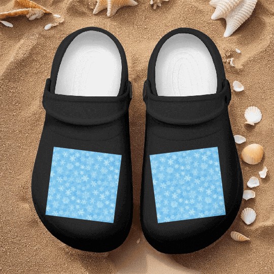 Pretty Light Blue Snowflakes Pattern Nurse Clogs