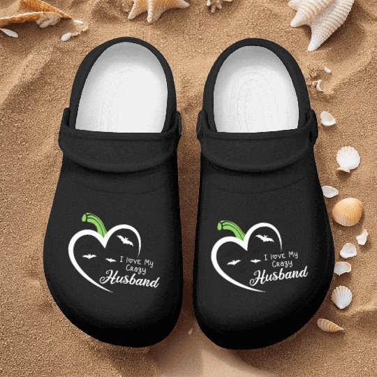 Husband Quote ,I Love My Crazy Husband , Halloween Nurse Clogs