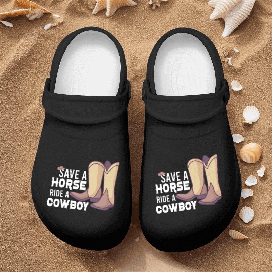 Cowboy Barn Bull Rider Rodeo Country Western Gift Nurse Clogs