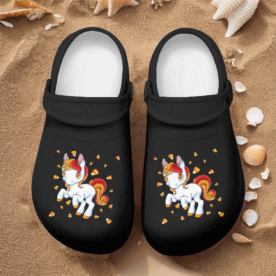 Halloween Unicorn Pony Candy Corn Halloween Nurse Clogs