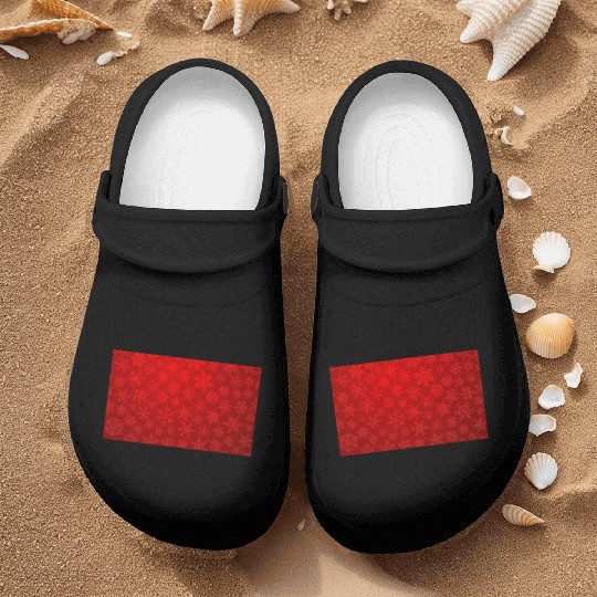Red Snowflakes Christmas Pattern Nurse Clogs