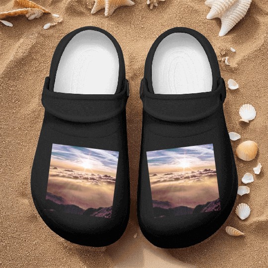 dark blue ocean waves storm fantasy Nurse Clogs