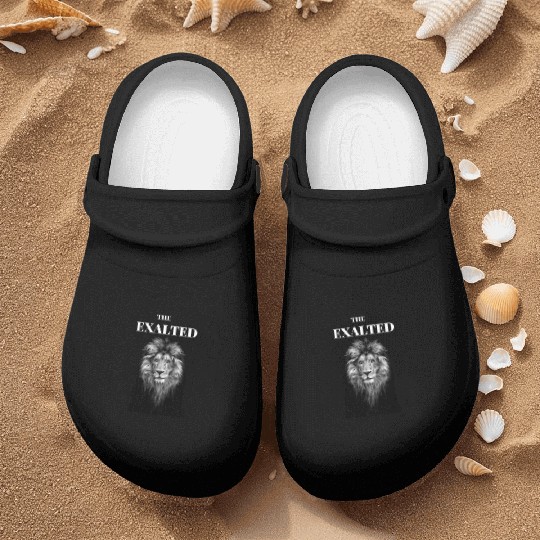 Black White Lion King Nurse Clogs