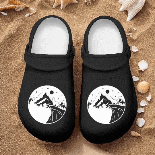 Wolf on the Mountain Nurse Clogs