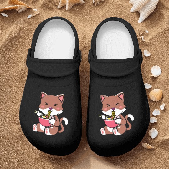 womens kawaii cat ramen anime neko teen boys girls Nurse Clogs